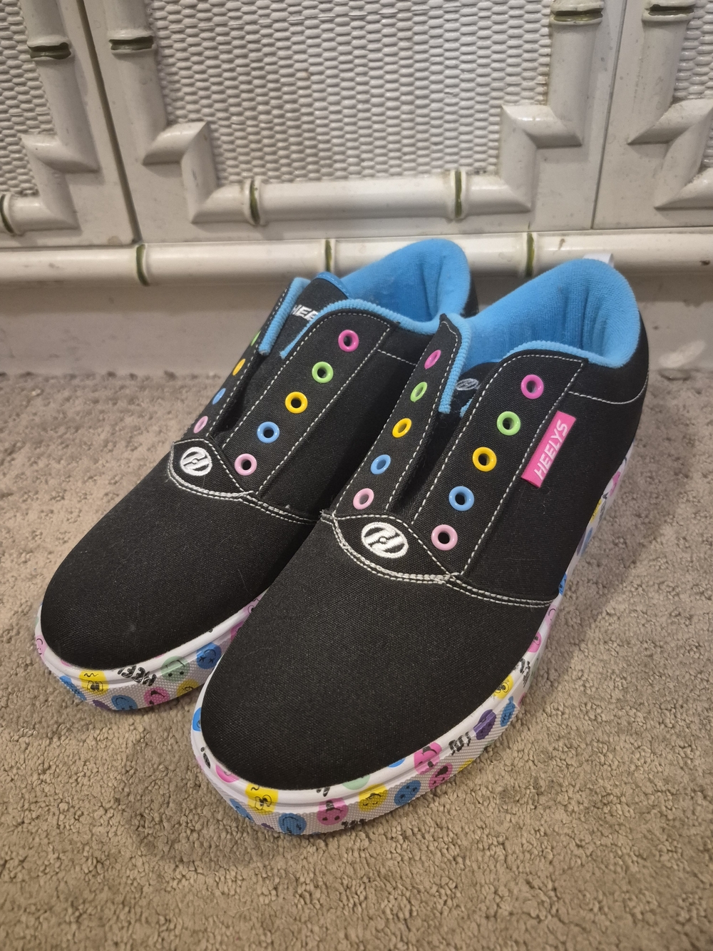 Heelys Kids Black Canvas Skate Shoes with Multicolor Accents